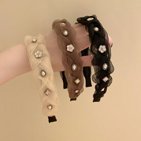 ヘアーアクセサリー　 カチューシャ　キラキラ　花柄　気質 百掛け sweet系 姫系　お嬢様　ヘアバンド ヘッドバンド ヘアピン プレスヘア カジュアル 上品 大人 かわいい おしゃれ フォーマル 二次会 結婚式 お呼ばれ 韓国ファッション