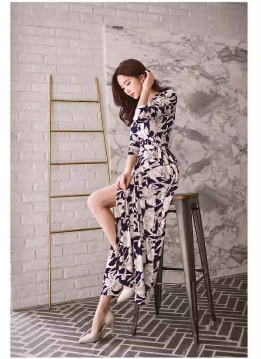 楽天市場】花柄ワンピース 姫系ワンピース インポート ブルー ブラック  