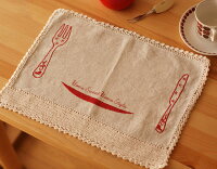 ティータイムに!お弁当に!可愛い♪ランチョンマット・LunchTime(Redレッド)30×40cm