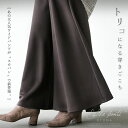 パンツ レディース ブラウン 春 秋 冬 ロング ワイド フレア 落ち感 光沢感 総ゴム ゆったり 体型カバー おしゃれ きれいめ シンプル トリコになる穿きごこち 11/15 [2、3]