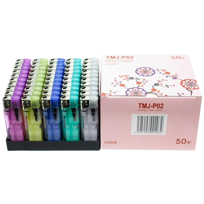 楽天市場】タイメリー TMJ-P02 プッシュ式電子ライター 透明 5色 1,000