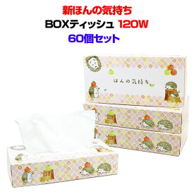 販促品ティッシュボックスまとめ買い * ほんの気持ち BOXティッシュ 120W 60個セット(1c/s) 【20120143】* 感謝の気持ちを伝える販促品 ありがとうティッシュ 個包装ティッシュ お礼粗品ティッシュ大量購入 記念品 ありがとうギフト