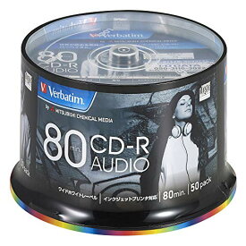 バーベイタム Verbatim 音楽用 CD-R 80分 50枚 ホワイトプリンタブル 48倍速