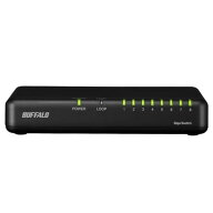 バッファロー Giga対応 スイッチングハブ 8ポート プラスチック筐体 AC電源 壁掛け ブラック