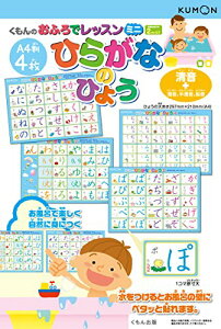 くもん出版 おふろでレッスンミニ ひらがなのひょう A4判4枚 知育玩具