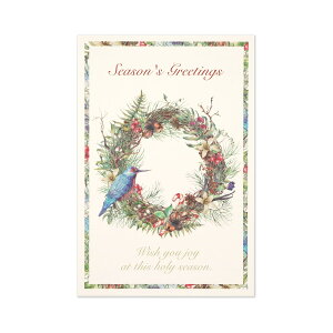 クリスマスポストカード 青い鳥とリース|pcr-059 フロンティア 音手箱