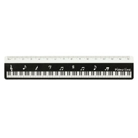 0331802　Piano line 15cm定規　音符　ものさし　　ピアノライン