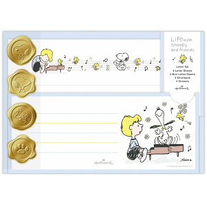 EES-830-861 スヌーピー ブルー 音楽のある日々【レターセット/Life with Snoopy and Friends】 ホールマーク 吉澤   音手箱
