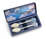 日本製　メロディスプーン　青空　2本セット　SA-424　ピアノ　発表会　記念品 　音手箱