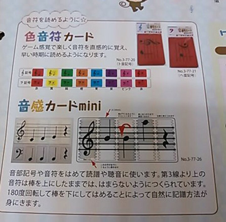 楽天市場 新着商品 色音符カード ヘ音記号 No 3 77 21 くおん 音手箱