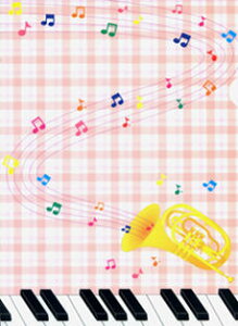 SK-098-P CF427 ミュージッククリアファイル 鍵盤と楽器 ステッカーファン SK-098 音手箱 シール