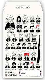 LFE-2505　バッハの30ヘアスタイル　Classicat 　30 Hairstyles of J.S.Bach　月謝袋　Lesson Fee Envelope（1セット5枚入り）サムミュージックデザイン　音手箱
