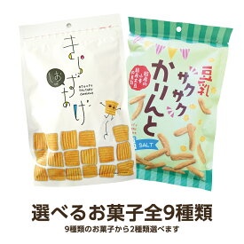 【1000円ポッキリ】［ネコポス］お好み菓子2袋セットきらず揚げ　きらずぼう　おからのお菓子　かりんと　えびせんべい