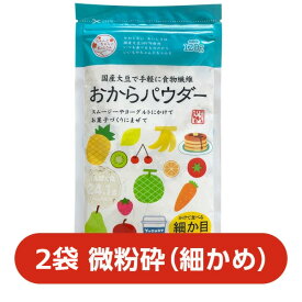 【1000円ポッキリ】【細かめ】【2袋・ネコポス・送料込】おからパウダー 微粉砕タイプ120g国産大豆100％　食物繊維　腸活　ダイエット　糖質制限　スムージー　乾燥おから　同梱・代引き不可