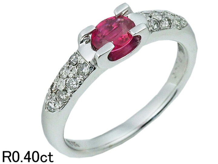 楽天市場】音羽屋□ ルビー/0.40ct ダイヤ/0.22ct K18WG ホワイト  