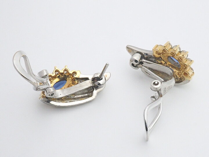 楽天市場】音羽屋□ 翁淳 サファイア/0.48ct×2 ダイヤ/0.54ct×2 Pt900  