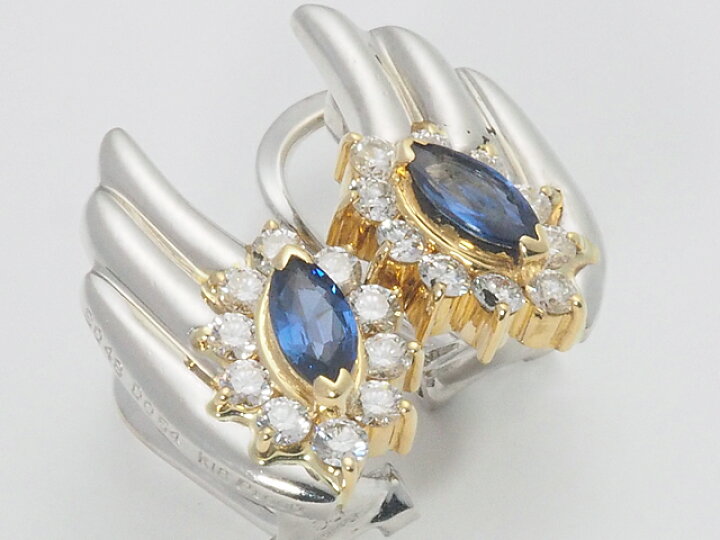 楽天市場】音羽屋□ 翁淳 サファイア/0.48ct×2 ダイヤ/0.54ct×2 Pt900  