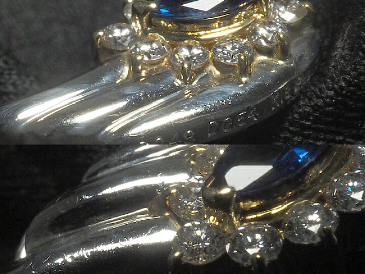 楽天市場】音羽屋□ 翁淳 サファイア/0.48ct×2 ダイヤ/0.54ct×2 Pt900  