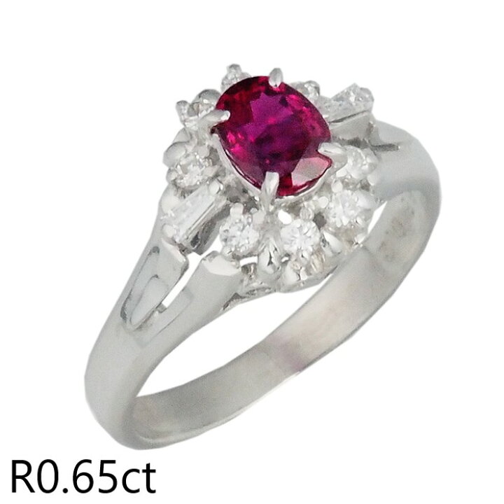 楽天市場】音羽屋□ ルビー/0.65ct ダイヤ/0.21ct Pt900 プラチナ 