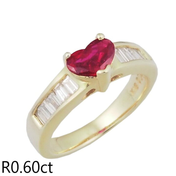 楽天市場】音羽屋□ ルビー/0.60ct ダイヤ/0.46ct K18YG ハート  