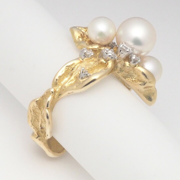 楽天市場】音羽屋□ 岩倉康二 パール ダイヤ/0.44ct K18YG/Pt900 真珠 