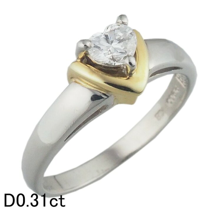 楽天市場】音羽屋□ ダイヤモンド/0.31ct Pt900/K18YG ハート デザイン  