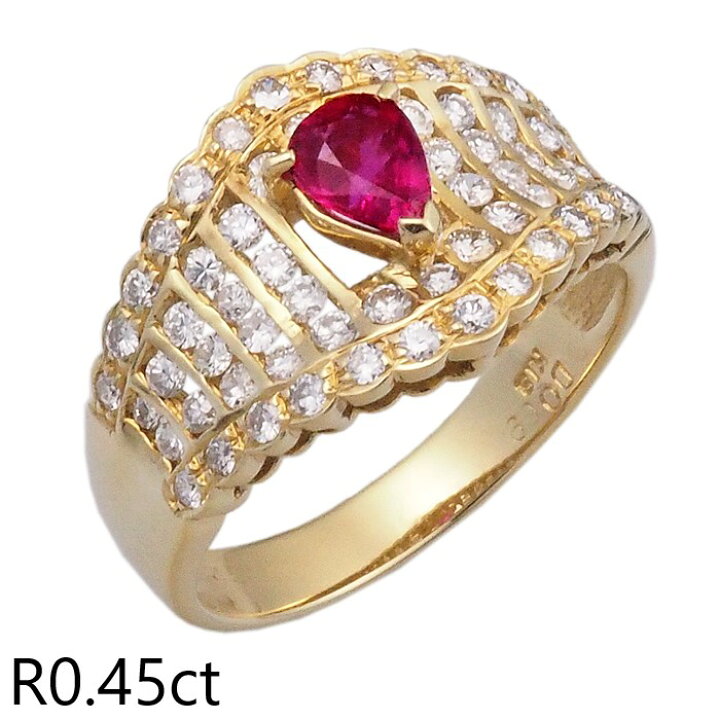 楽天市場】音羽屋□ ルビー/0.45ct ダイヤ/0.69ct K18YG デザイン 
