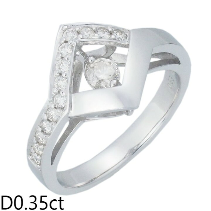 楽天市場】音羽屋□ ダイヤモンド/0.35ct K18WG デザイン リング 12号 