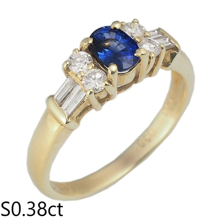 楽天市場】音羽屋□ サファイア/0.38ct ダイヤ/0.56ct K18YG デザイン 