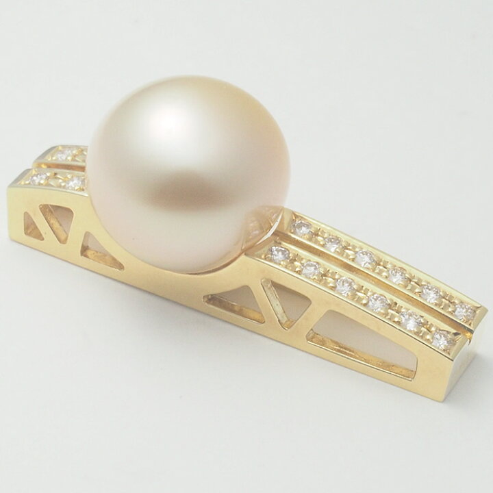 楽天市場】音羽屋□ 南洋 白蝶 ゴールデンパール/10.5mm ダイヤ/0.10ct 