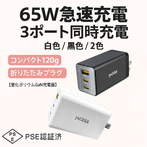 65w [d [d ܂肽ݎvO 100-240VΉ o͋}[d 3|[g O䓯[d USB-C ACA_v^[ ܏vO iPhone16 MacBookΉ X}z m[gPC }RZg[d 45W 