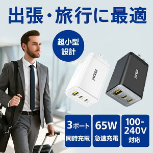 yݔ݊z65W }[d USB Type-C PD[d iPhone Android m[gPC Switch ^ubgΉ 3|[g[d\65W GaN[d PD3.0 QC4.0Ή ܂肽݃vO yʐ݌vōݑɂœK