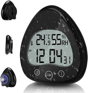 【新商品入荷】デジタル時計 壁掛け 温湿度計 防水 ボスルーム時計 シャワー時計 タイマー付き 最大99分 LCDディスプレイ 掛置兼用 ハート型時計 吸盤 12 24時制 お風 キッチン用 3WAY取り付け