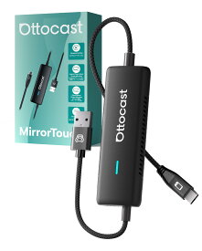 【公式店】オットキャストMirror Touch Ottocast 新型 ミラータッチ スマホ画面をカーナビに映す　カーナビ ミラーリング CarPlayワイヤレスアダプター iphoneミラキャスト 純正有線CarPlay搭載車適合【技適認証済み】
