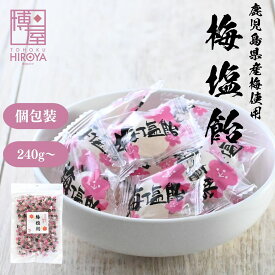 【ポイント5倍★お買い物マラソン】博屋 梅塩飴 240g x 1袋〜 送料無料 塩分補給 熱中対策 塩飴 常温保存 チャック袋入 梅肉エキス 酸っぱい 味 昔ながら 和菓子 からいも 懐かしい 美味しい ほしうめ 種なし梅
