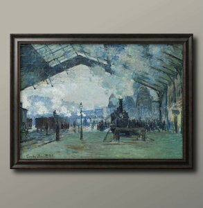 クロード モネ ノルマンディーの列車の到着、サン ラザール駅 A3 サイズ ポスター アート おしゃれ 絵画 インテリア 北欧 イラスト マット紙 艶消し アートパネル 額 フレーム デザイン 壁掛