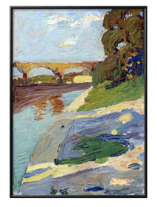 ワシリー カンディンスキー ミュンヘン イザール川 A3 サイズ ポスター アート おしゃれ 絵画 インテリア 北欧 イラスト マット紙 艶消し アートパネル 額 フレーム デザイン 壁掛け ギフト