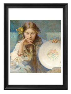 AtHX ~V Girl with a Plate with a Folk Motif A3 TCY |X^[ A[g  G CeA k CXg }bg  A[gpl z t[ fUC Ǌ| Mtg V
