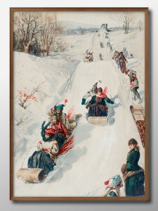 クリスマス ビンテージイラスト A3 サイズ ポスター アート おしゃれ 絵画 インテリア 北欧 イラスト マット紙 艶消し アートパネル 額 フレーム デザイン 壁掛け ギフト 新築祝い ディスプレ