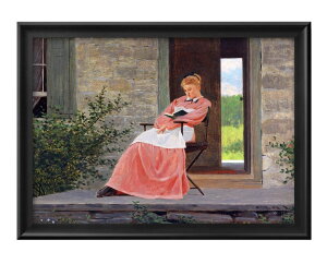 ウィンスロー ホーマーGirl Reading On A Stone Porch A3 サイズ ポスター アート おしゃれ 絵画 インテリア 北欧 イラスト マット紙 艶消し アートパネル 額 フレーム デザイン 壁掛け ギフト 新築祝