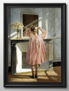 �A���g�j�I �t�@�u���X i �R�X�^ Girl combing her hair A3 �T�C�Y �|�X�^�[ �A�[�g ������� �G�� �C���e���A �k�� �C���X�g �}�b�g�� ������ �A�[�g�p�l�� �z �t���[�� �f�U�C�� �Ǌ|�� �M�t�g �V�z