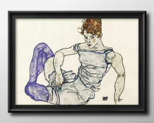 GS V[ Sitzende Frau Seated Woman In Violet Stockings A3 TCY |X^[ A[g  G CeA k CXg }bg  A[gpl z t[ fUC Ǌ| Mtg V