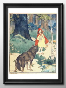 エリザベス テイラーウォルコット 赤ずきん A3 サイズ ポスター アート おしゃれ 絵画 インテリア 北欧 イラスト マット紙 艶消し アートパネル 額 フレーム デザイン 壁掛け ギフト 新築祝い