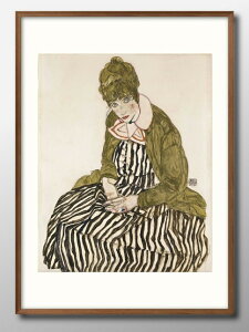 �G�S�� �V�[�� Edith with Striped Dress, Sitting A3 �T�C�Y �|�X�^�[ �A�[�g ������� �G�� �C���e���A �k�� �C���X�g �}�b�g�� ������ �A�[�g�p�l�� �z �t���[�� �f�U�C�� �Ǌ|�� �M�t�g �V�z�j�� �f