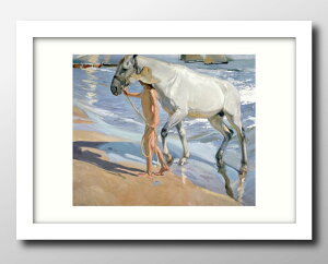 ホアキン ソローリャ The Horse’s Bath A3 サイズ ポスター アート おしゃれ 絵画 インテリア 北欧 イラスト マット紙 艶消し アートパネル 額 フレーム デザイン 壁掛け ギフト 新築祝い ディス