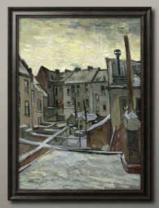 フィンセント ファン ゴッホ 雪の中の裏庭から見える家 A3 サイズ ポスター アート おしゃれ 絵画 インテリア 北欧 イラスト マット紙 艶消し アートパネル 額 フレーム デザイン 壁掛け ギフ