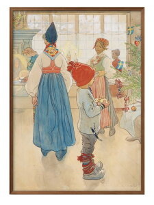 カール ラーション クリスマス イブ A3 サイズ ポスター アート おしゃれ 絵画 インテリア 北欧 イラスト マット紙 艶消し アートパネル 額 フレーム デザイン 壁掛け ギフト 新築祝い ディス