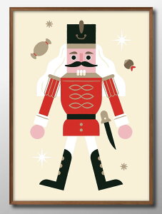 クリスマス サンタ 兵隊さん 北欧 A3 サイズ ポスター アート おしゃれ 絵画 インテリア 北欧 イラスト マット紙 艶消し アートパネル 額 フレーム デザイン 壁掛け ギフト 新築祝い ディスプ