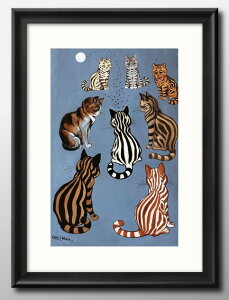 ルイス ウェイン 猫 ネコ A3 サイズ ポスター アート おしゃれ 絵画 インテリア 北欧 イラスト マット紙 艶消し アートパネル 額 フレーム デザイン 壁掛け ギフト 新築祝い ディスプレイ 速達