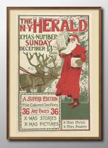 ルイス リード クリスマス サンタ A3 サイズ ポスター アート おしゃれ 絵画 インテリア 北欧 イラスト マット紙 艶消し アートパネル 額 フレーム デザイン 壁掛け ギフト 新築祝い ディスプ